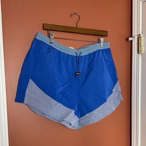 lululemon athletica Blue Athletic Shorts with Gray Panels